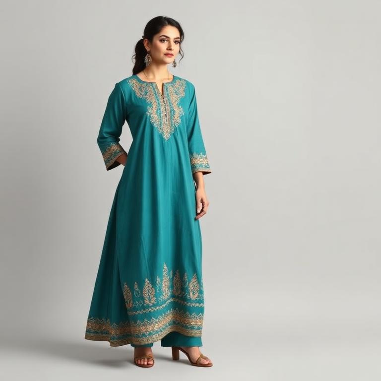 Rangoli Embroidered Anarkali Kurti